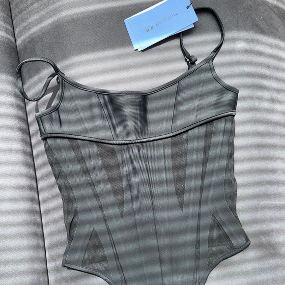 H&M x Mugler Mesh-paneled Corset Top - Picture 3 of 3